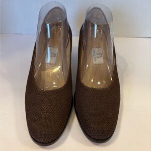 Easy Spirit brown block heel slip-on shoes size 9.5B